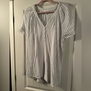 Cynthia Rowley White and Black Striped Blouse